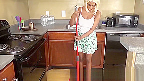 Sheisnovember Topless Mopping In Kitchen And Upskirt Ebony Ass